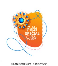 Raksha Bandhan Offer Banner Design Template Discount Tag, special offer with decorated rakhi and gift