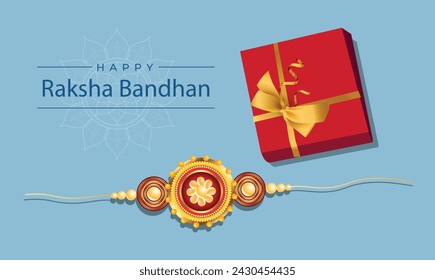 Raksha Bandhan, Rakhi Festival Background Design with Creative Rakhi, Indian festival of brother and sister bonding celebration
