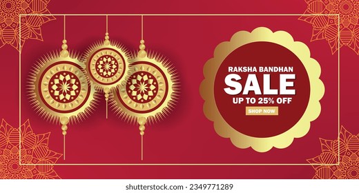 Raksha Bandhan Sale Banner With Floral Rakhi