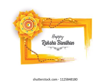 Raksha Bandhan Template Design with Creative Rakhi Illustration