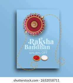 Raksha Bandhan with vibrant Rakhi designs and traditional festive items, showcasing togetherness, love, and culture on a bright decorative background with vibrant hues.