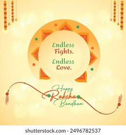 Raksha Bandhan Wishes Creative. Rakhi Purnima, Social Media Digital marketing Design Post vector Templates. Indian festivals greeting