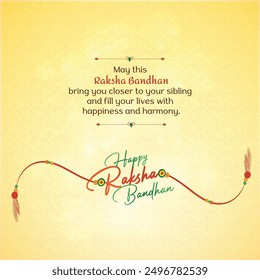 Raksha Bandhan Wishes Creative. Rakhi Purnima, Social Media Digital marketing Design Post vector Templates. Indian festivals greeting