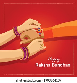 Rakshabandhan Brother Sister Creative Vector Template