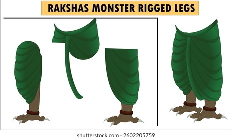 Rakshas Monster Rigged Legs Illustration