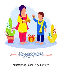 Rakshbandhan festival celebration in india. Happy rakhsabandhan vector illustration.
