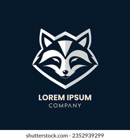 vektör rakun basit logo tasarımı illüstrasyonu