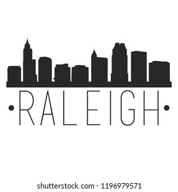 Raleigh North Carolina Skyline. Silhouette City Design Vector Famous Monuments.