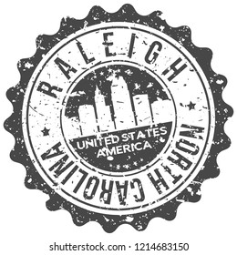 Raleigh North Carolina Travel Stamp Icon City Design Tourism Export Seal