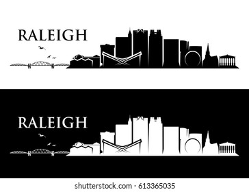 Raleigh skyline - North Carolina - vector illustration