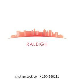Raleigh skyline silhouette. Vector design colorful illustration.