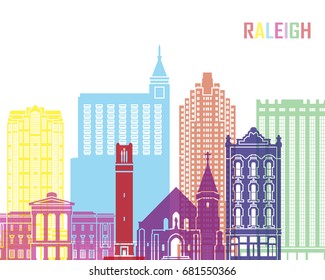 Raleigh V2 skyline pop in editable vector file