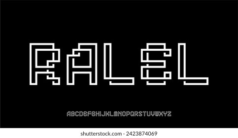 RALEL FONT VECTOR DISPLAY PARALLEL LINE FUTURISTIC SCIFI