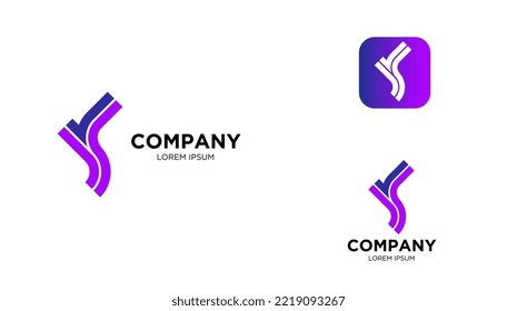 Logo-Marke auf Bahnschienen schreiben Symbol geometrisches Design, Konzept