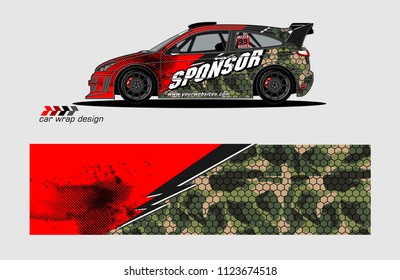 rally car decal design vector. abstract background for vehicle vinyl wrap
