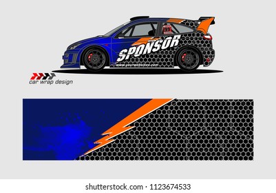 rally car decal design vector. abstract background for vehicle vinyl wrap
