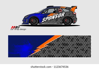 rally car decal design vector. abstract background for vehicle vinyl wrap
