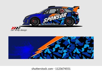 rally car decal design vector. abstract background for vehicle vinyl wrap
