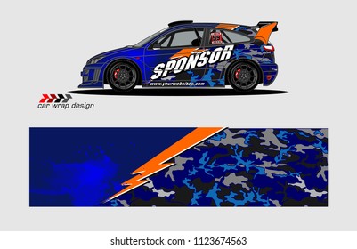 rally car decal design vector. abstract background for vehicle vinyl wrap
