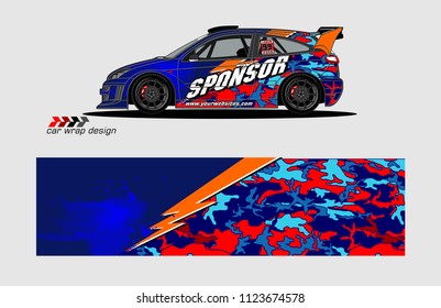 rally car decal design vector. abstract background for vehicle vinyl wrap
