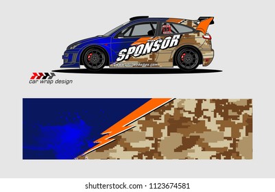 rally car decal design vector. abstract background for vehicle vinyl wrap

