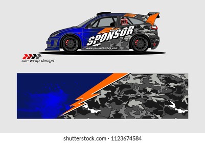 rally car decal design vector. abstract background for vehicle vinyl wrap
