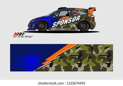 rally car decal design vector. abstract background for vehicle vinyl wrap
