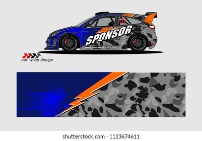 rally car decal design vector. abstract background for vehicle vinyl wrap
