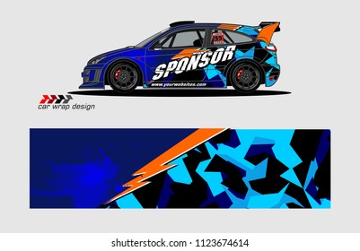 rally car decal design vector. abstract background for vehicle vinyl wrap
