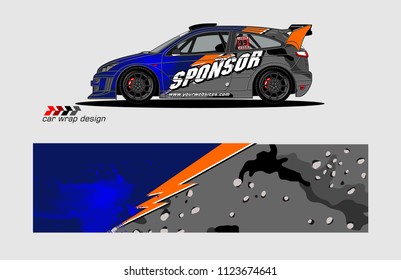 rally car decal design vector. abstract background for vehicle vinyl wrap
