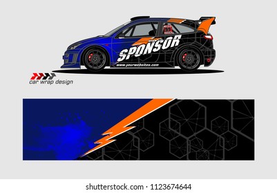 rally car decal design vector. abstract background for vehicle vinyl wrap
