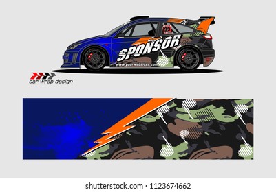 rally car decal design vector. abstract background for vehicle vinyl wrap

