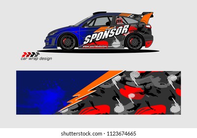 rally car decal design vector. abstract background for vehicle vinyl wrap
