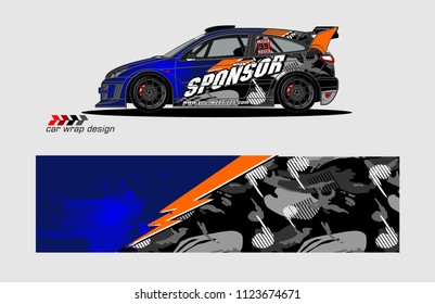 rally car decal design vector. abstract background for vehicle vinyl wrap
