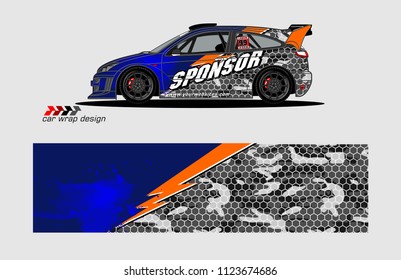rally car decal design vector. abstract background for vehicle vinyl wrap
