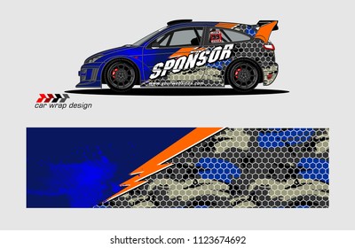 rally car decal design vector. abstract background for vehicle vinyl wrap
