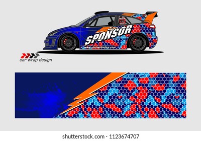 rally car decal design vector. abstract background for vehicle vinyl wrap
