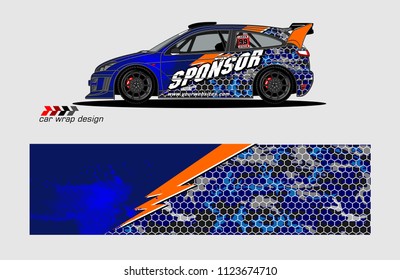 rally car decal design vector. abstract background for vehicle vinyl wrap
