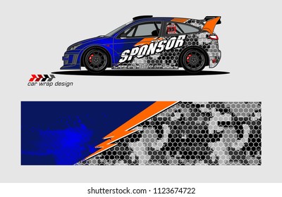 rally car decal design vector. abstract background for vehicle vinyl wrap
