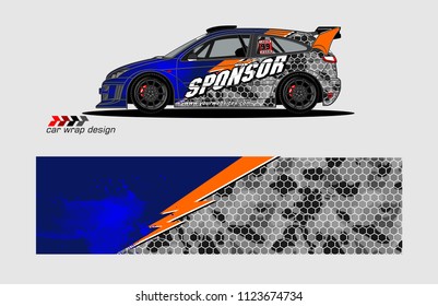 rally car decal design vector. abstract background for vehicle vinyl wrap

