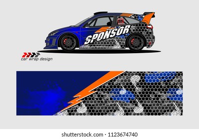 rally car decal design vector. abstract background for vehicle vinyl wrap

