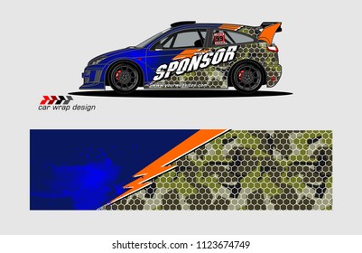 rally car decal design vector. abstract background for vehicle vinyl wrap
