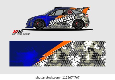 rally car decal design vector. abstract background for vehicle vinyl wrap
