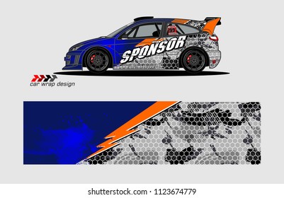 rally car decal design vector. abstract background for vehicle vinyl wrap

