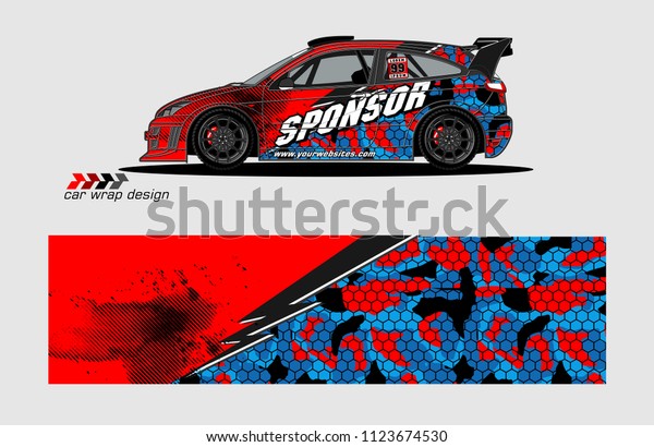rally car decal design vector. abstract background\
for vehicle vinyl wrap\
