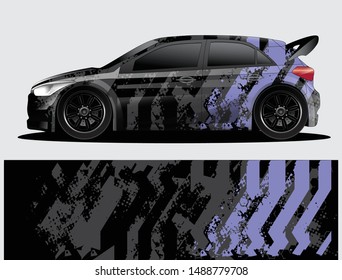Rally car decal graphic wrap vector, abstract background