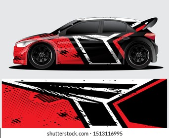 Rally car decal graphic wrap vector, abstract background