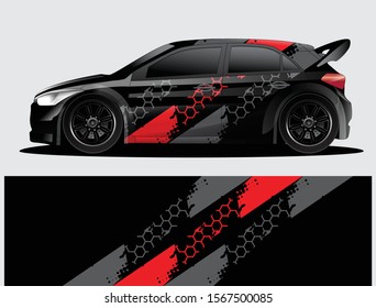 Rally car decal graphic wrap vector, abstract background