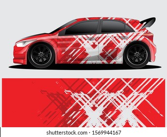Rally car decal graphic wrap vector, abstract background