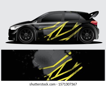 Rally car decal graphic wrap vector, abstract background